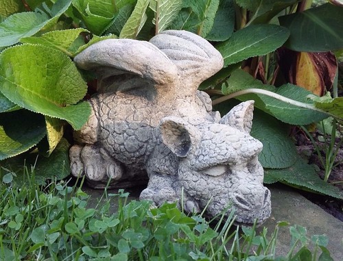 Stone garden snoozing - garden,