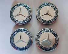 4 TAPPI COPRIMOZZO  MERCEDES BENZ CERCHI IN LEGA 75MM CLASSE A B C E CLA CLK 