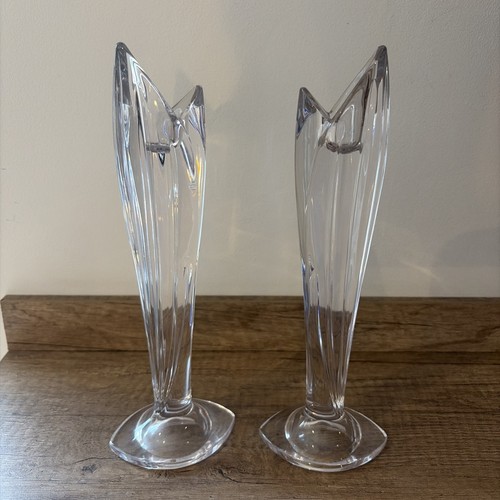 Pair heavy glass candle - heavy,