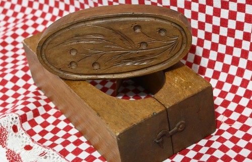Antique french wooden - wooden, butter
