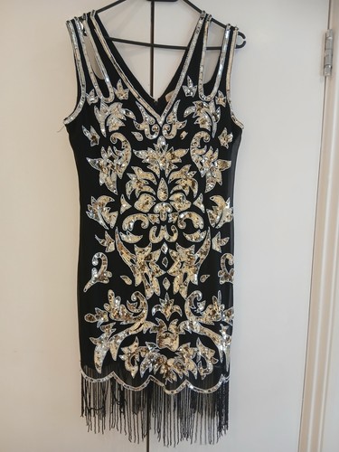 Frock frill black - frill, sequin