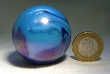 VINTAGE  GLASS  BLUE  LUSTRE