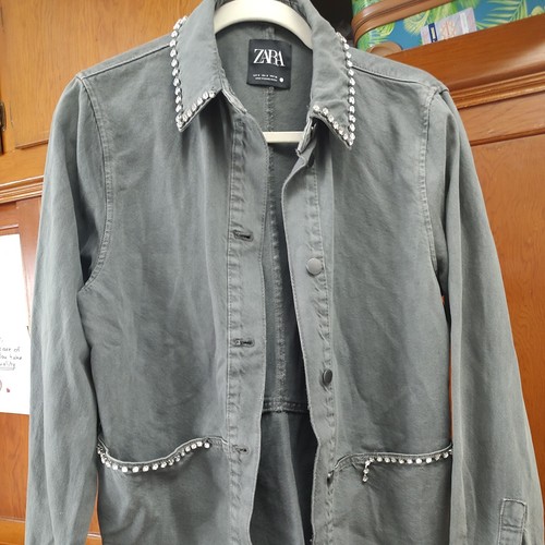 Zara gray denim embellished - gray,