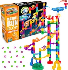 Marble Genius Glow Run Race Track Set (115 pcs) - STEM Toy, Glow in the Dark