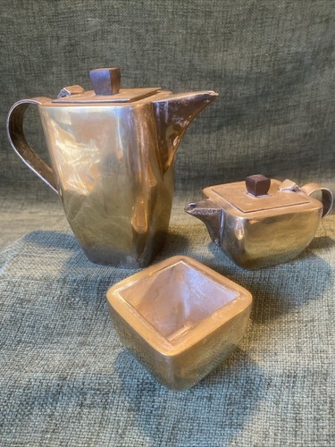 Art deco brass tea set - deco,