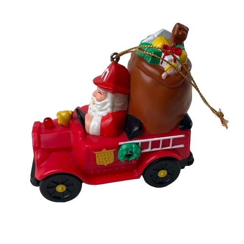 Santa clause fireman ornament - santa,