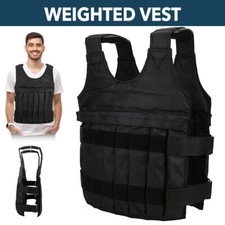 Weighted Vest Jacket Adjustable Waistcoat Running Strength Training Fitness 20KG