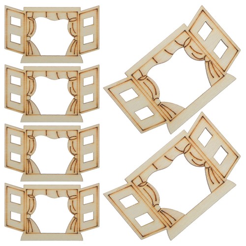 6pcs wooden mini window - ,