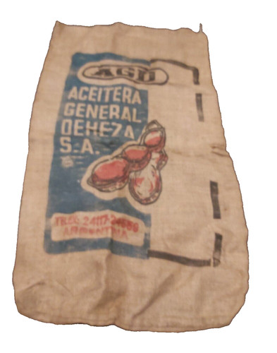 Large vintage hessian - hessian, coffee