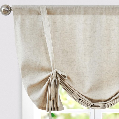 Tie linen valance inches - up,