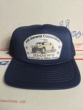 AM General Corporation World Leader Military Vintage Blue Hat, Hummer Hat HMMWV 