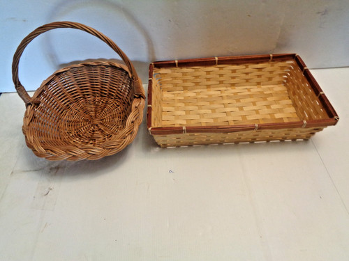 Two woven baskets - baskets, for