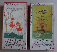 TWO VINTAGE  WHIST SCORE CARD