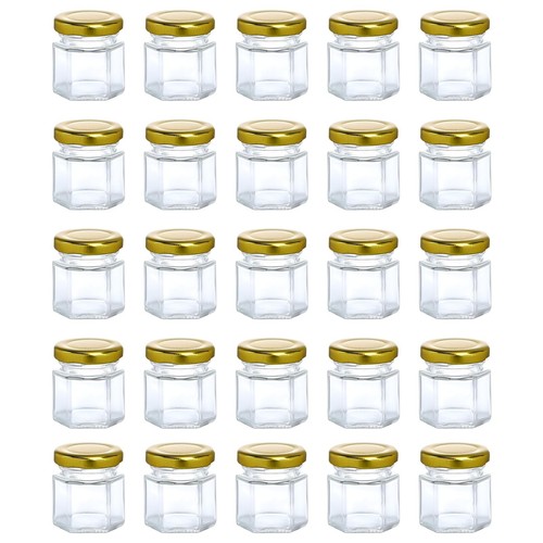 90pcs 45ml hexagon - glass, jars