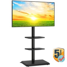 Corner TV Stand Swivel Mount, Floor TV Stand w/ Shelves for 32-60 inch Screens