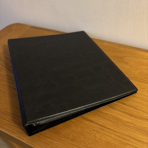 Black faux leather - black, postcard