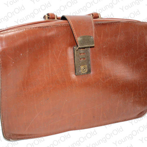Brown leather expandable - brown,