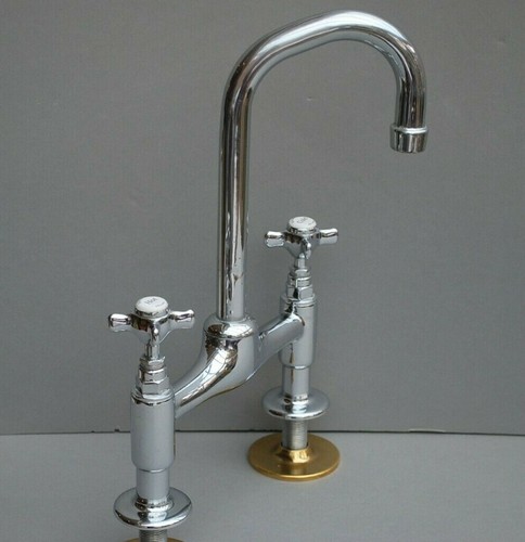 Chrome deck mounted mixer taps - mounted,