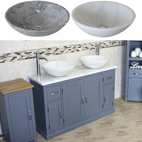 Grey painted bathroom - painted, double