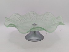 Vintage Green Glass Cake Stand