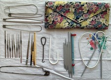 Vintage Crochet Hooks + Case +