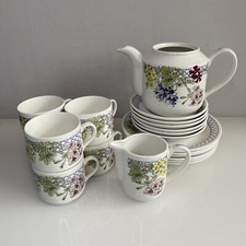 Vintage Wade For Ringtons Floral Trellis Tea Coffee Set 80’s Cups Saucers Plates
