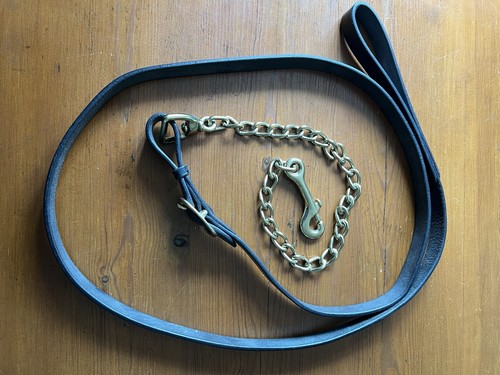 Shires leather lead - rein, 244cm