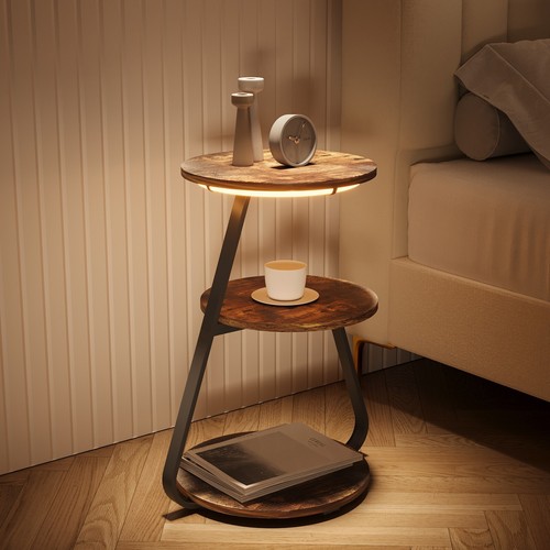 Tier bedside table with led - bedside,
