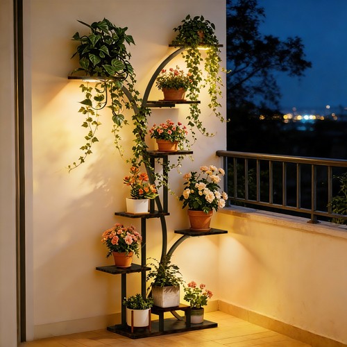 Tier plant stand with grow - with,
