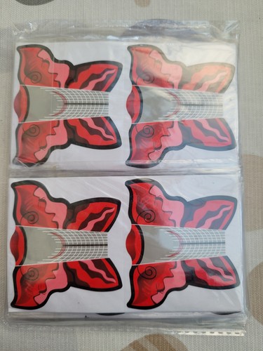 Nail forms red 160pcs pack - forms,