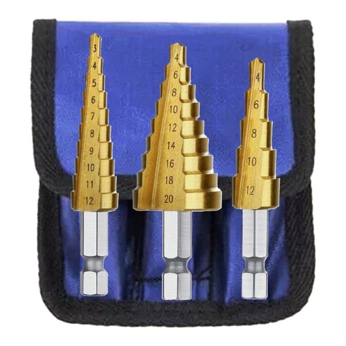 3pcs hss step - drill, large