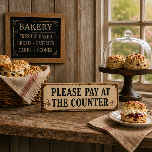Pay the counter sign - at,