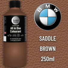 Leather Paint for BMW Car Seat SADDLE BROWN. All in One 250ml Dye for Repairing.