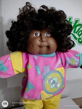 Cabbage Patch Kids HTF Beautiful African American Girl Pink/Teal Outfit Shoes