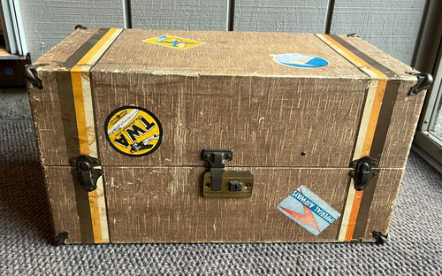 Vintage doll steamer trunk - vintage,