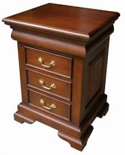 Mahogany Bedside Cabinet | 3 Drawer Bedside Table French Sleigh Style NEW BS001