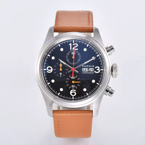 Parnis 42mm black dial - black, quartz