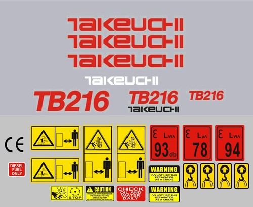 Decal sticker set for takeuchi - for,