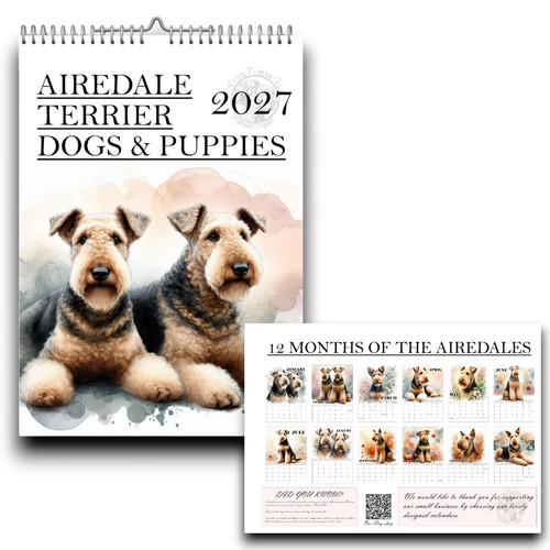 Airedale terrier calendar - airedale,