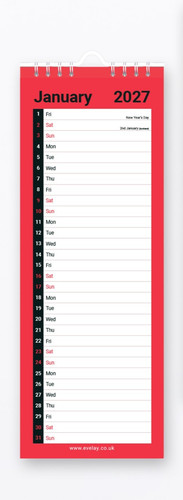 2027 slim month view spiral - 2027,