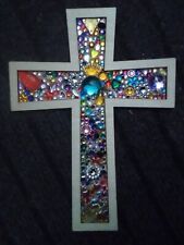 GEMMED WOODEN CRUCIFIX CROSS