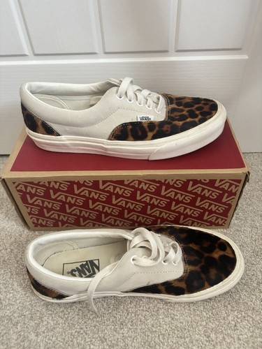 White and leopard print vans - leopard,