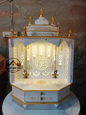 Wooden Pooja Room Temple Handcrafted Wall Hanging Mandir Pooja Ghar Mandap