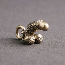 Car Accessories Funny Brass Male Penis Simulation Chick Pendant Keychain Keyring