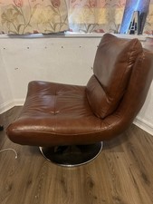 Vintage Brown leather swivel chair