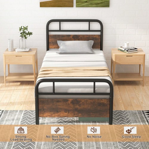 Single metal bed frame - metal, with