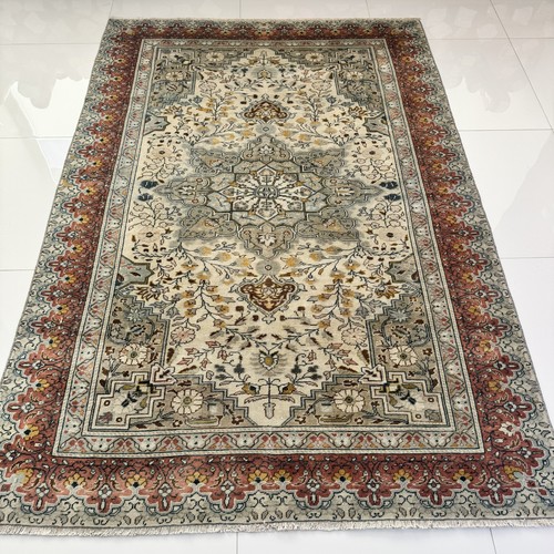 Vintage hand knotted wool area - vintage,