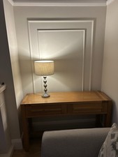 Oak Sideboard Solid Wood Large Cabinet With 2 Large Draws And Toughened Glass