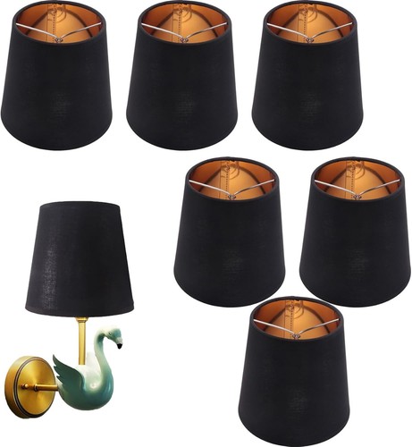 Black lamp shades - 6, with