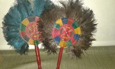 Colourful Ostrich Feather Fan